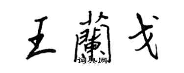 王正良王蘭戈行書個性簽名怎么寫