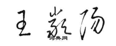 駱恆光王嚴陽草書個性簽名怎么寫