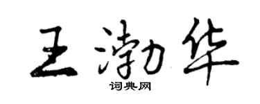 曾慶福王渤華行書個性簽名怎么寫