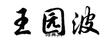 胡問遂王園波行書個性簽名怎么寫