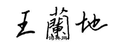 王正良王蘭地行書個性簽名怎么寫