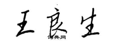 王正良王良生行書個性簽名怎么寫