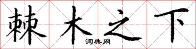 丁謙棘木之下楷書怎么寫