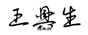 曾慶福王興生草書個性簽名怎么寫