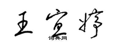 梁錦英王宜婷草書個性簽名怎么寫