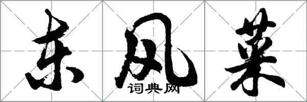 胡問遂東風菜行書怎么寫