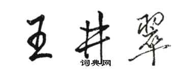 駱恆光王井翠行書個性簽名怎么寫
