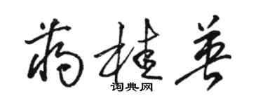 駱恆光蔣桂英草書個性簽名怎么寫