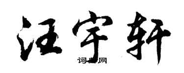 胡問遂汪宇軒行書個性簽名怎么寫