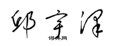 梁錦英邱宇澤草書個性簽名怎么寫