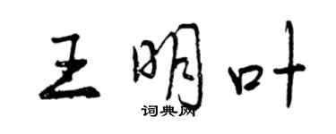 曾慶福王明葉行書個性簽名怎么寫