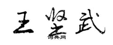 曾慶福王堅武行書個性簽名怎么寫