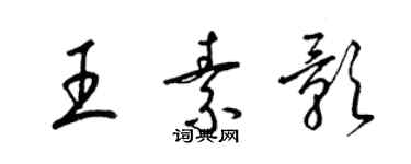 梁錦英王素影草書個性簽名怎么寫