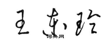 駱恆光王東玲草書個性簽名怎么寫