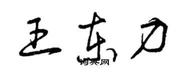 曾慶福王東力草書個性簽名怎么寫