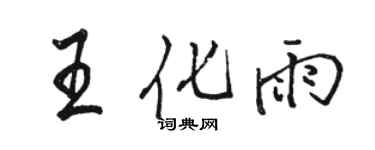 駱恆光王化雨行書個性簽名怎么寫