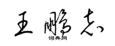 梁錦英王鵬志草書個性簽名怎么寫