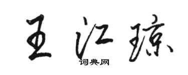 駱恆光王江瓊行書個性簽名怎么寫
