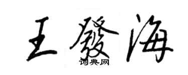 王正良王發海行書個性簽名怎么寫