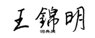 王正良王錦明行書個性簽名怎么寫