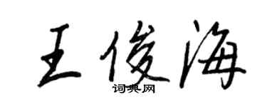 王正良王俊海行書個性簽名怎么寫