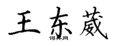 丁謙王東葳楷書個性簽名怎么寫
