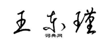 梁錦英王東瑾草書個性簽名怎么寫