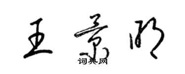 梁錦英王景明草書個性簽名怎么寫