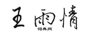 駱恆光王雨情行書個性簽名怎么寫