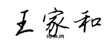 王正良王家和行書個性簽名怎么寫