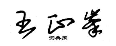 朱錫榮王正峰草書個性簽名怎么寫