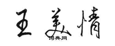 駱恆光王美情行書個性簽名怎么寫