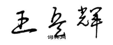 曾慶福王兵輝草書個性簽名怎么寫