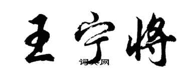 胡問遂王寧將行書個性簽名怎么寫