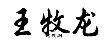 胡問遂王牧龍行書個性簽名怎么寫