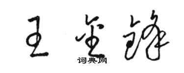 駱恆光王金鋒草書個性簽名怎么寫