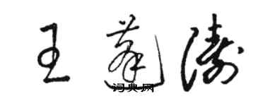 駱恆光王蓬濤草書個性簽名怎么寫