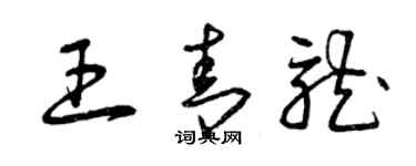 曾慶福王青龍草書個性簽名怎么寫