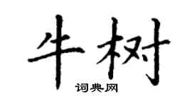 丁謙牛樹楷書個性簽名怎么寫