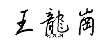 王正良王龍崗行書個性簽名怎么寫