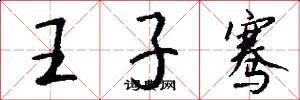 王子騫怎么寫好看