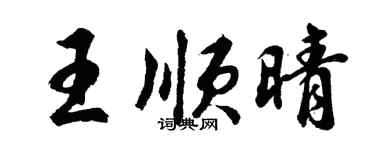 胡問遂王順晴行書個性簽名怎么寫