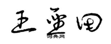 曾慶福王聖田草書個性簽名怎么寫