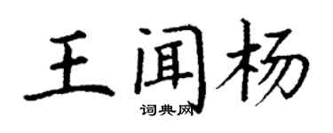 丁謙王聞楊楷書個性簽名怎么寫