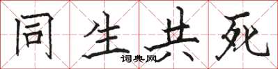 駱恆光同生共死楷書怎么寫