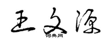 曾慶福王文源草書個性簽名怎么寫