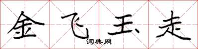 袁強金飛玉走楷書怎么寫