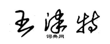 朱錫榮王津特草書個性簽名怎么寫