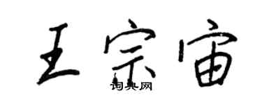 王正良王宗宙行書個性簽名怎么寫