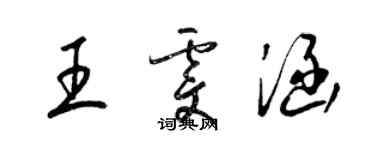 梁錦英王雯涵草書個性簽名怎么寫